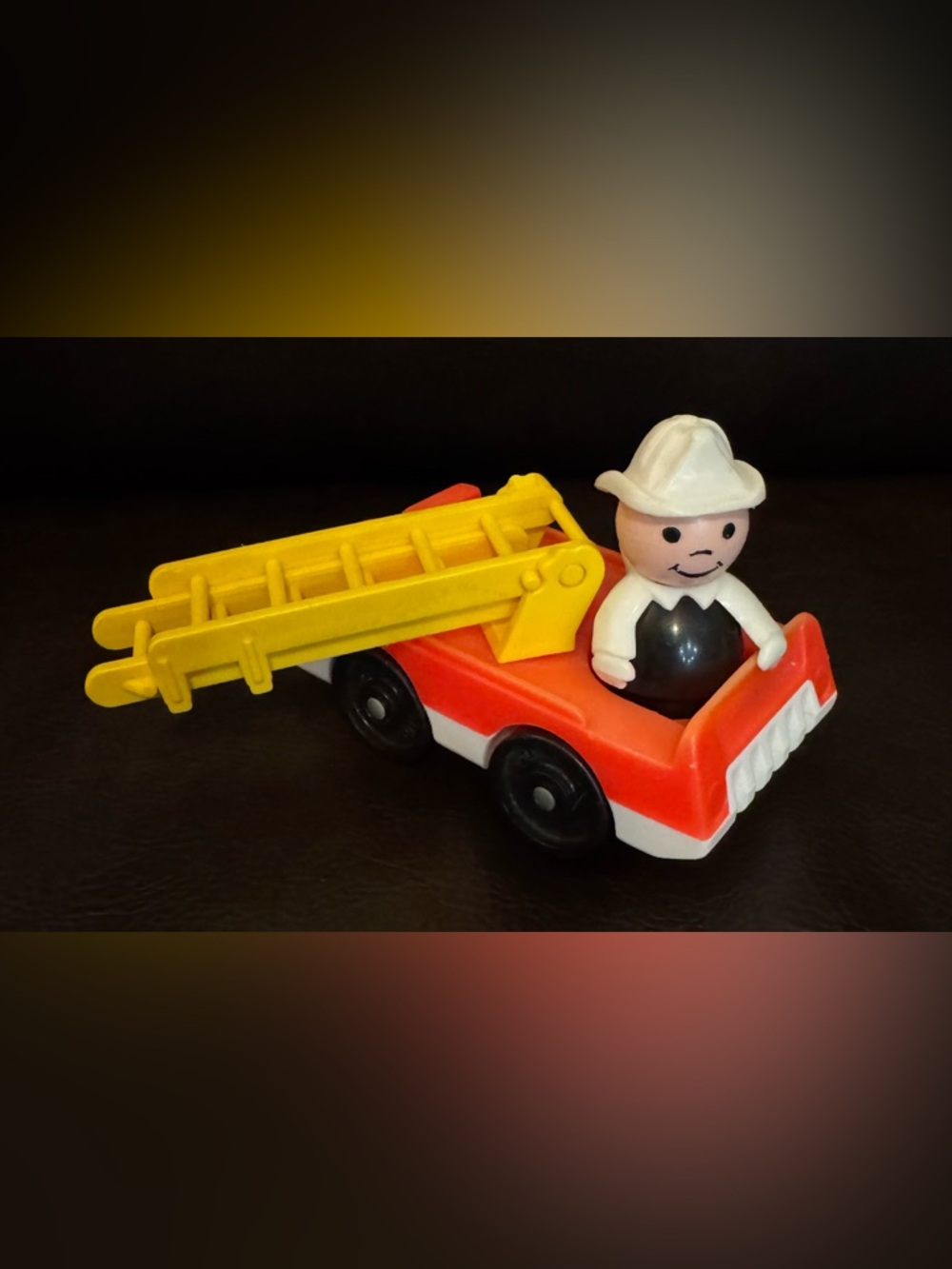 Vintage fisher price little people Toy Fire Truck fireman